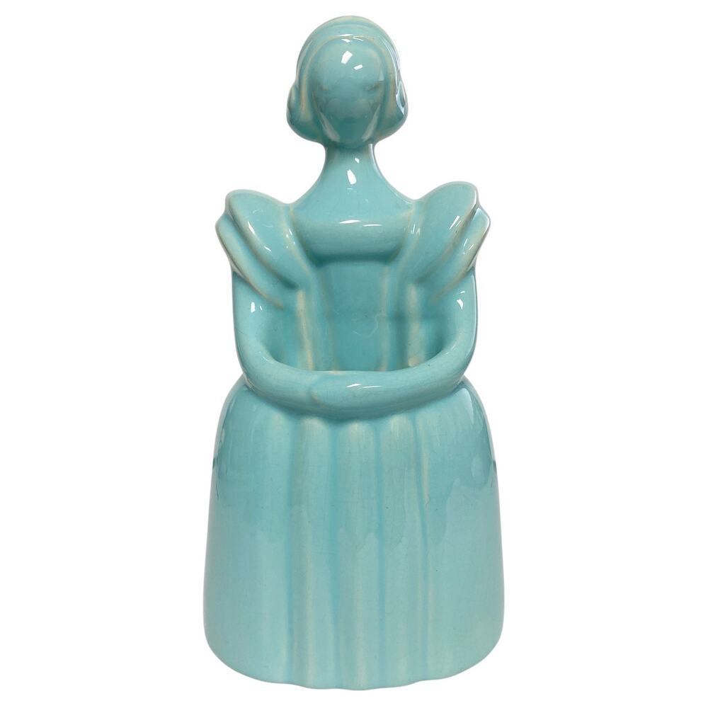Vintage Pacific 900 USA Victorian Girl Ceramic Art Deco Decorative Vase